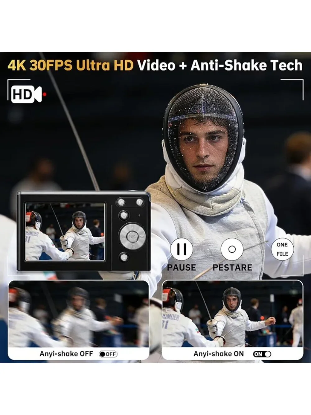 4K Digital Camera for Photography Autofocus,16X Zoom, 50MP Portable Compact Poin